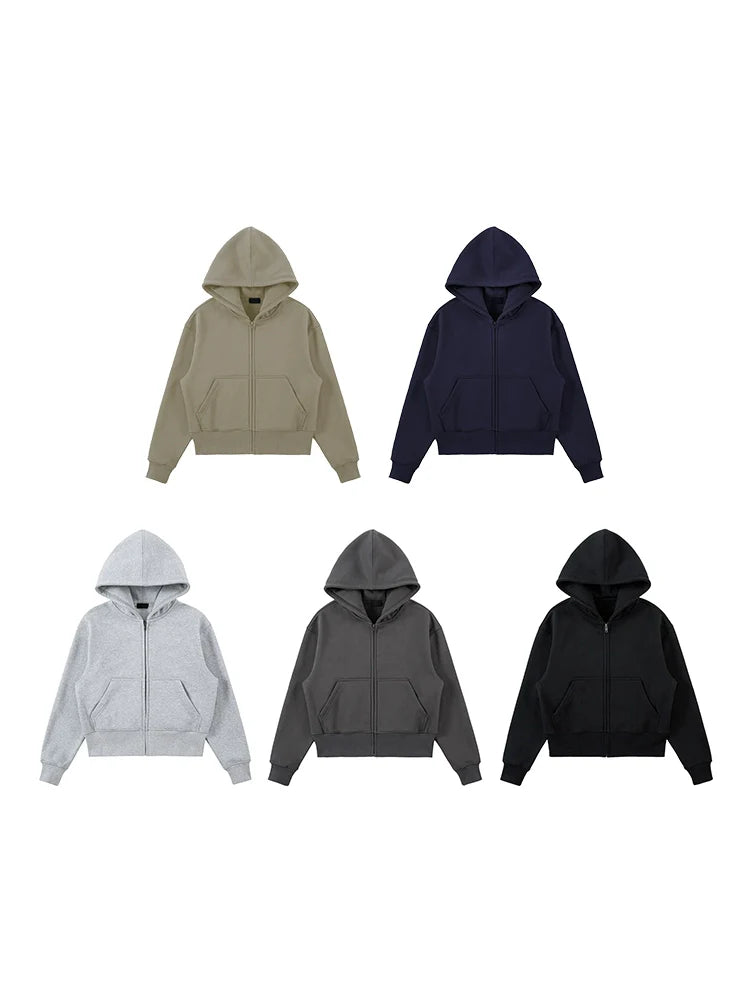 PLUS NO LOGO Short Zipper Hoodie Sweater Jacket