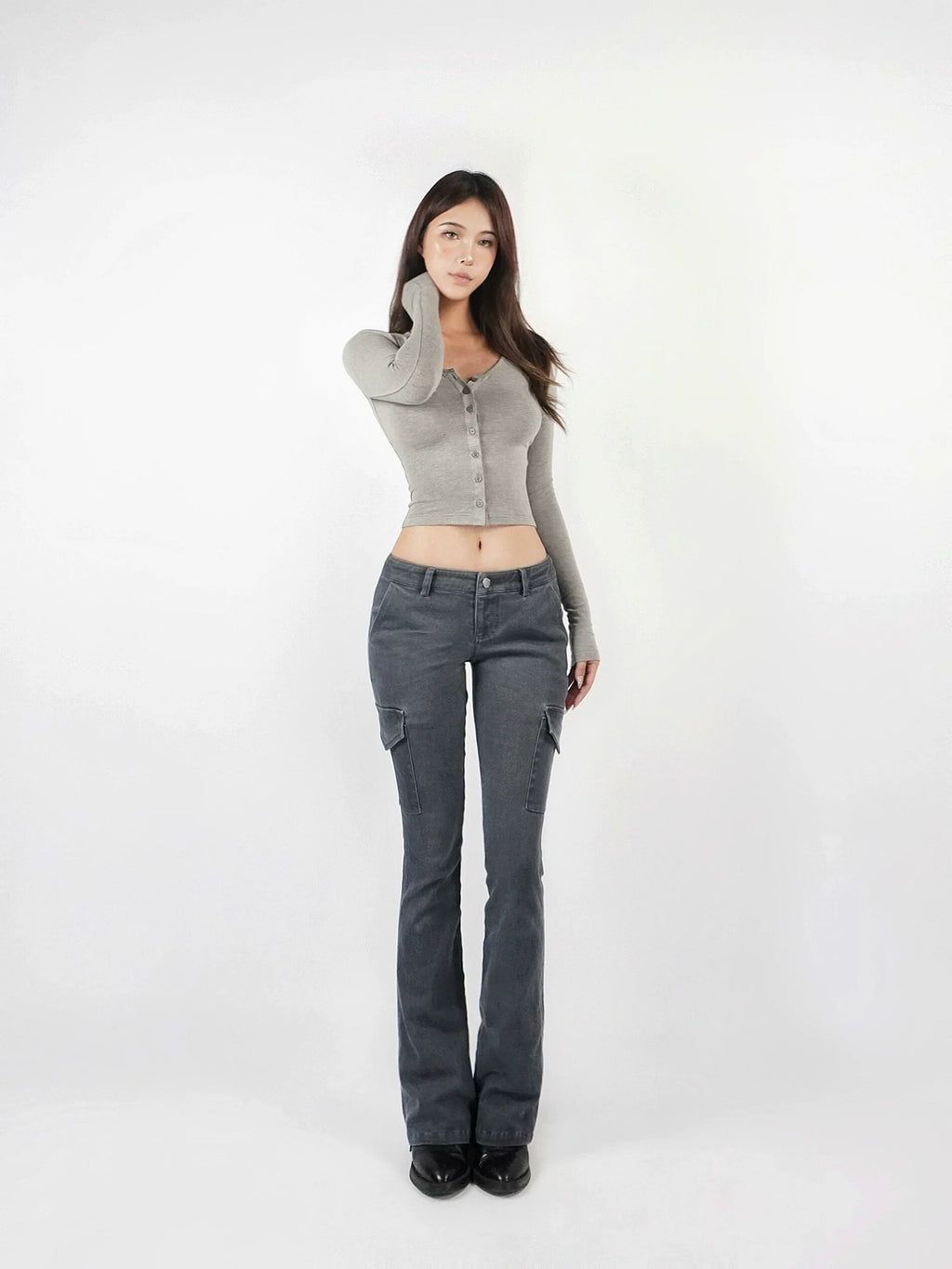 Jim Kennet Short Knitted Long Sleeve Cardigan