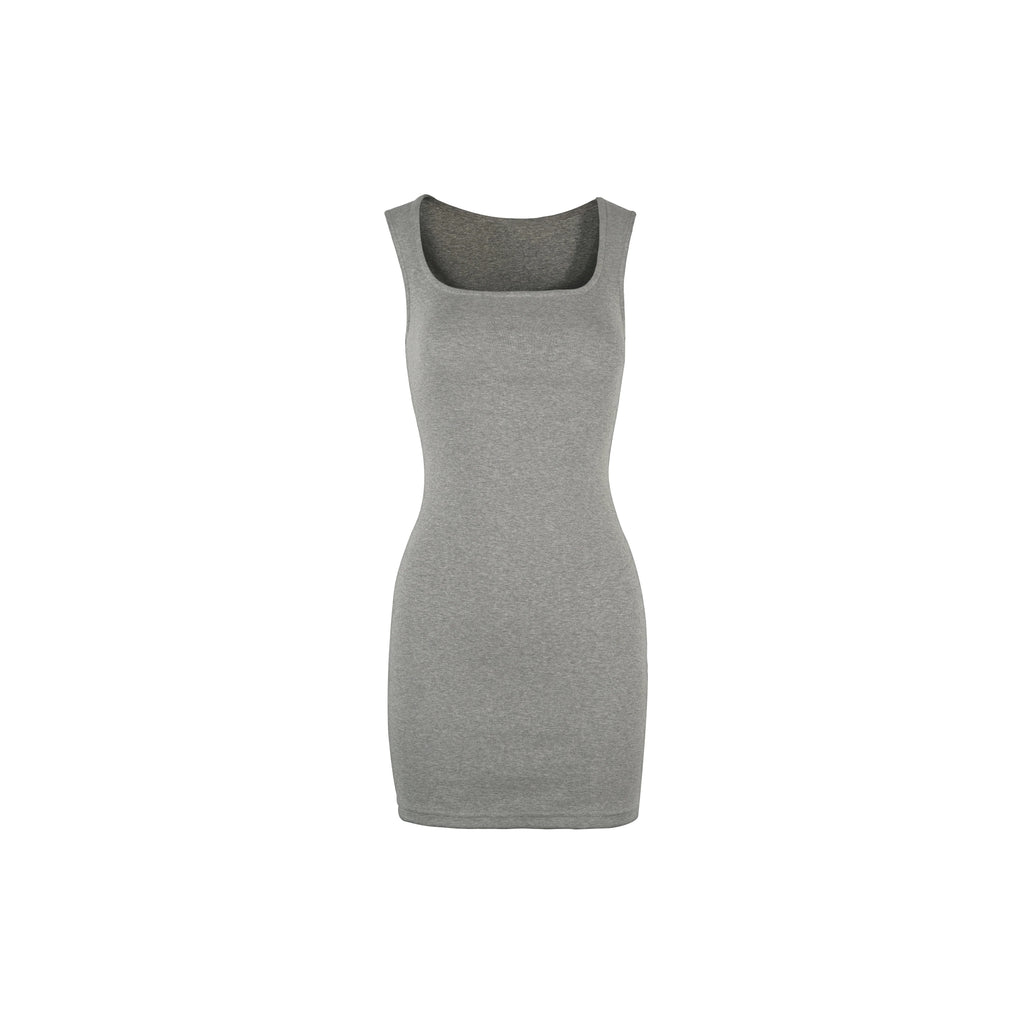 Jim Kennet Square Neck Sleeveless Slim Fit Elastic Hip Wrap Dress
