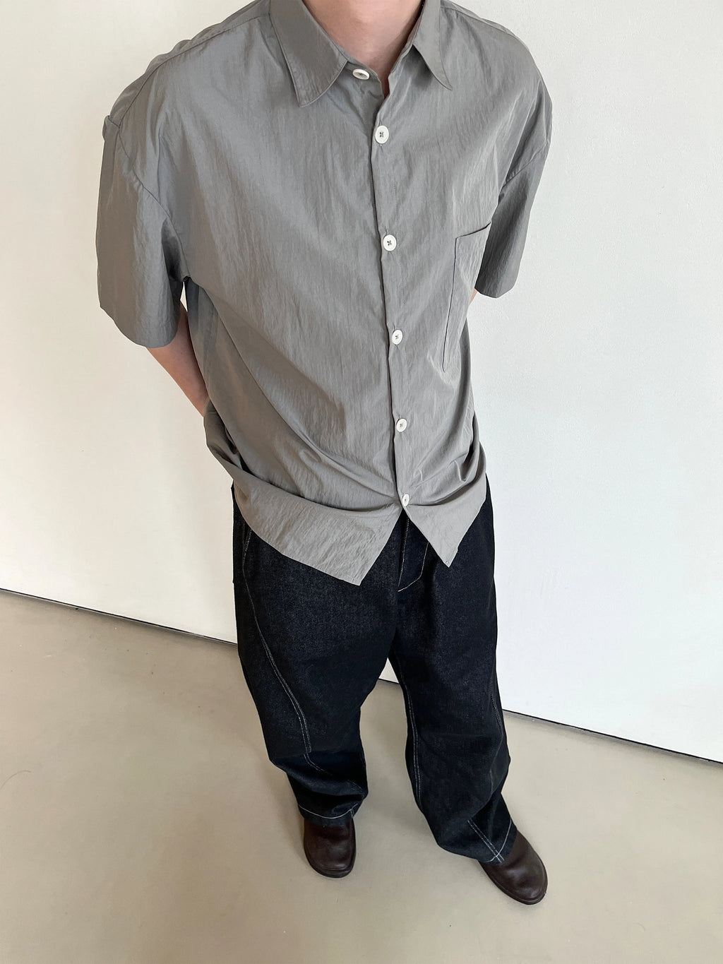 Anniehall Textured Japanese Short Sleeve Shirt