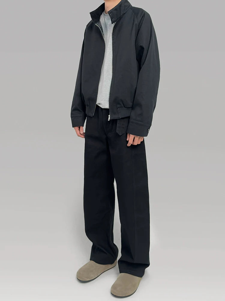 PLUS NO LOGO silhouette zipper old money wind jacket