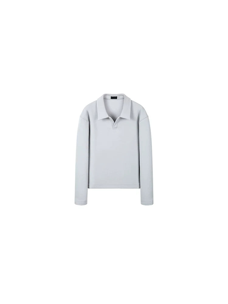 PLUS NO LOGO POLO Collar Lazy Magnetic Pullover Sweater