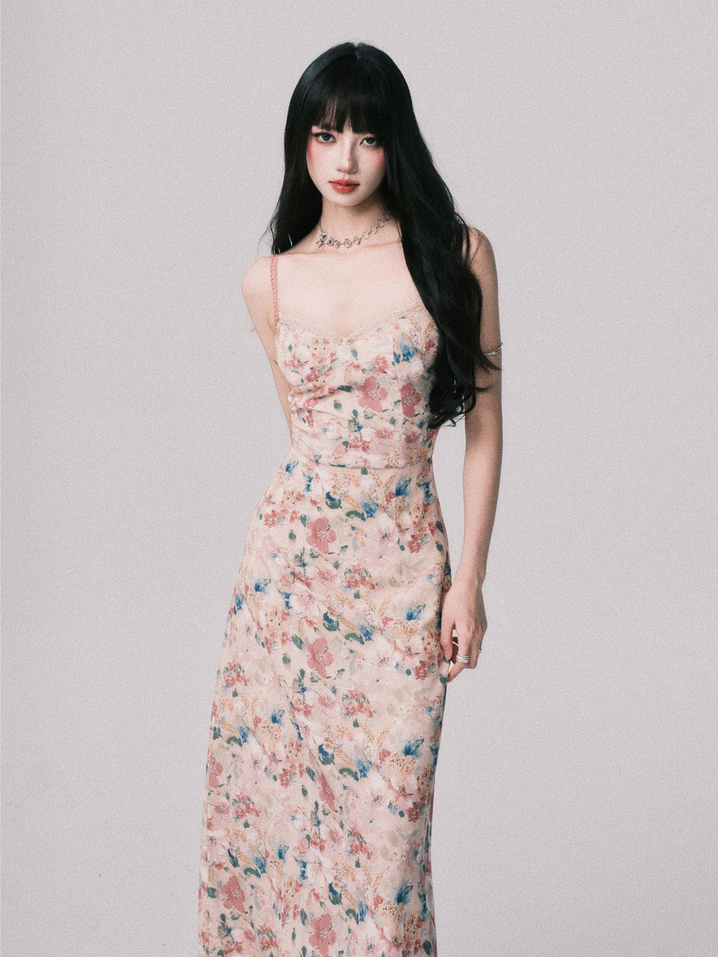 LULUSWINGS Holiday Floral Suspender Dress