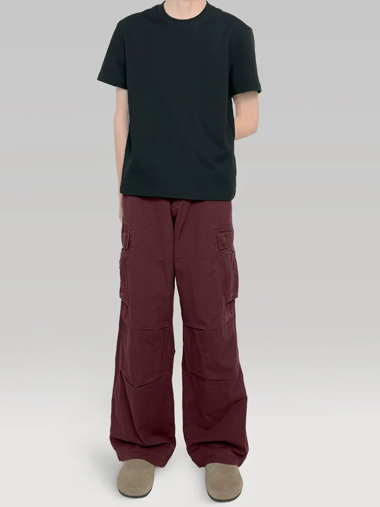 PLUS NO LOGO Washed Loose Wide-leg Cargo Pants
