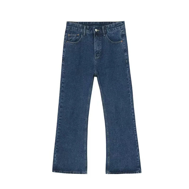 PUBLICRADIO Retro Washed Denim Micro-horn Trousers