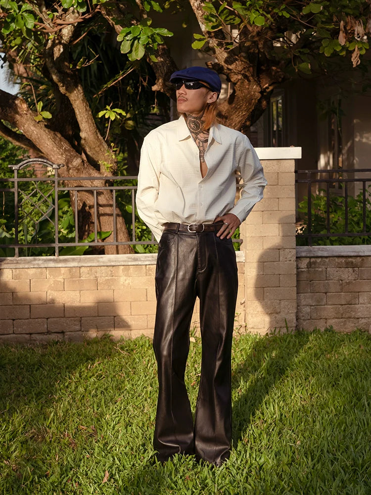 PUBLICRADIO Waffle Collar Long-sleeved Shirt