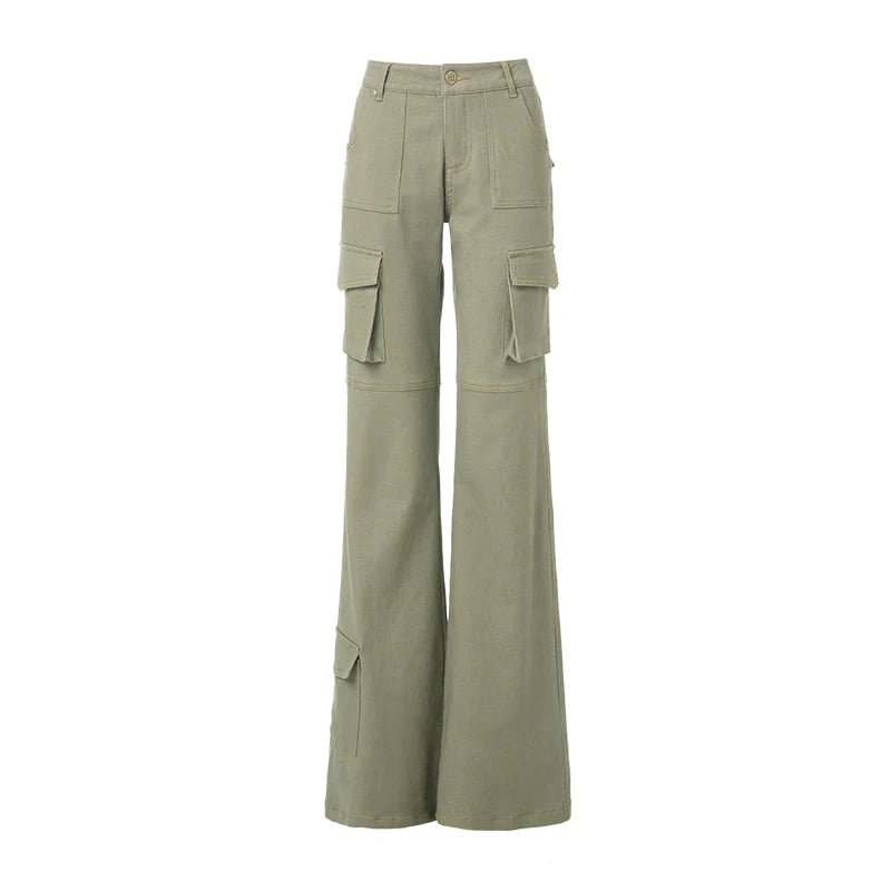 ABMY retro multi-pocket heavy industry micro-pull trousers