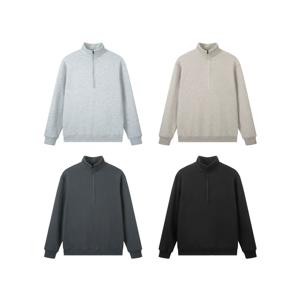 PLUS NO LOGO Half Zipper Polished Sweater