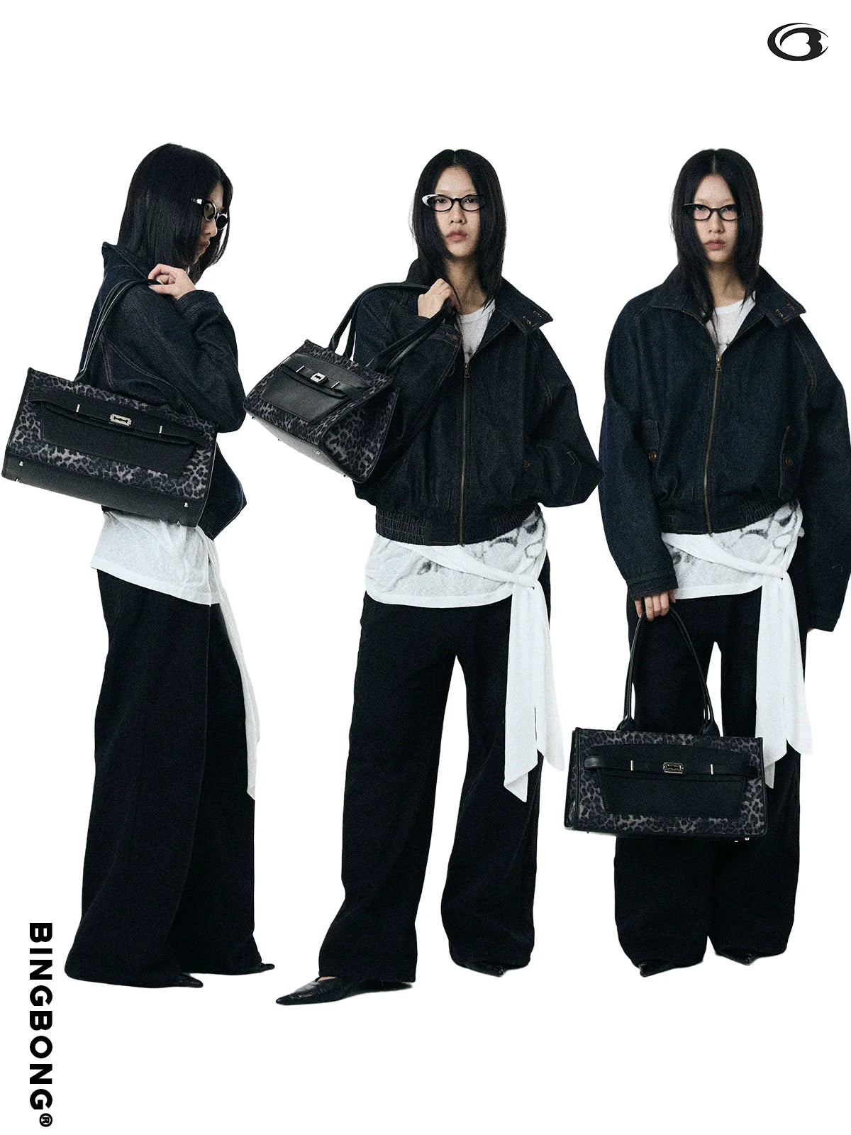 BINGBONG Black Panther Leather Large Capacity Cool Spicy Tote Bag