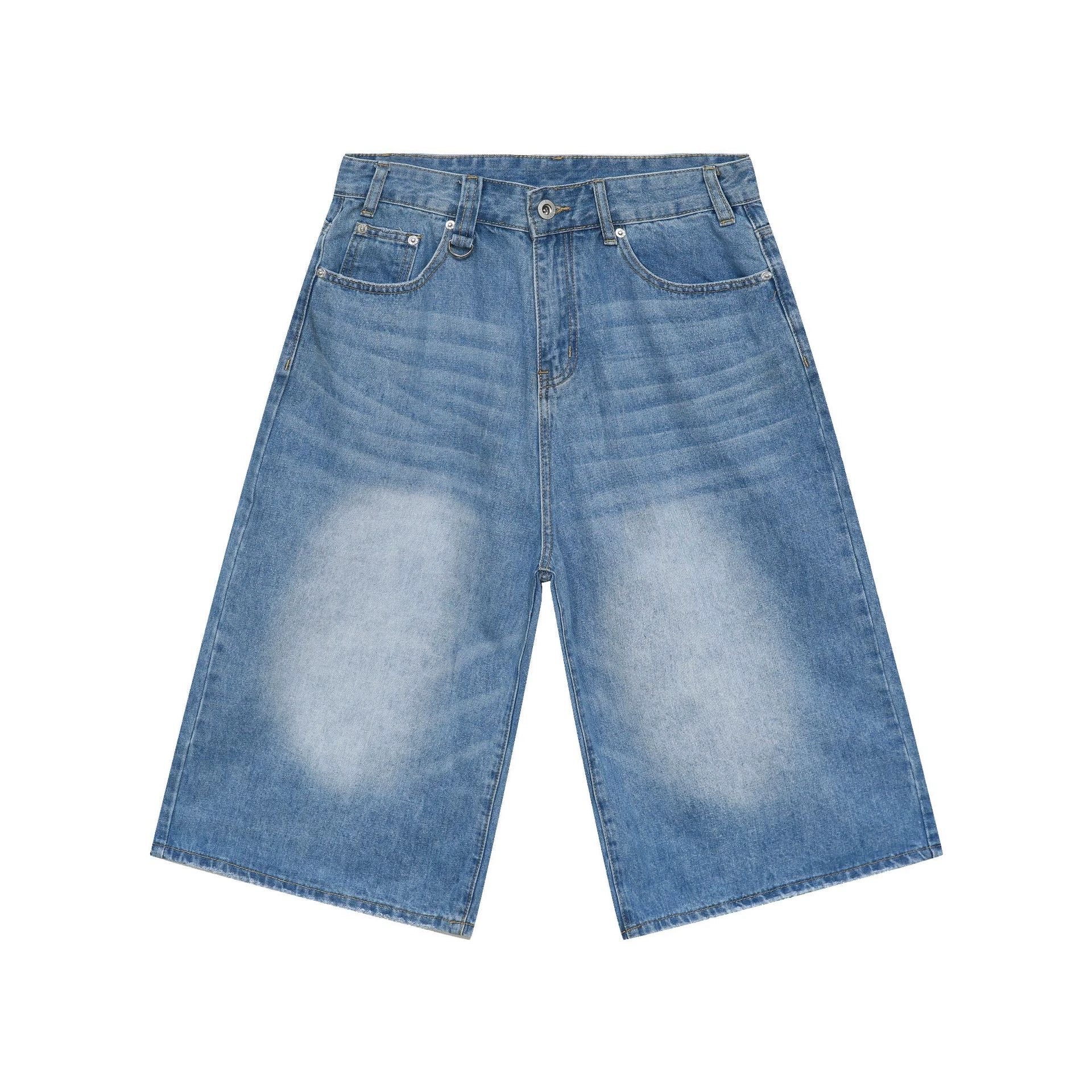 PUBLICRADIO Retro Silhouette Washed Denim Cropped Shorts