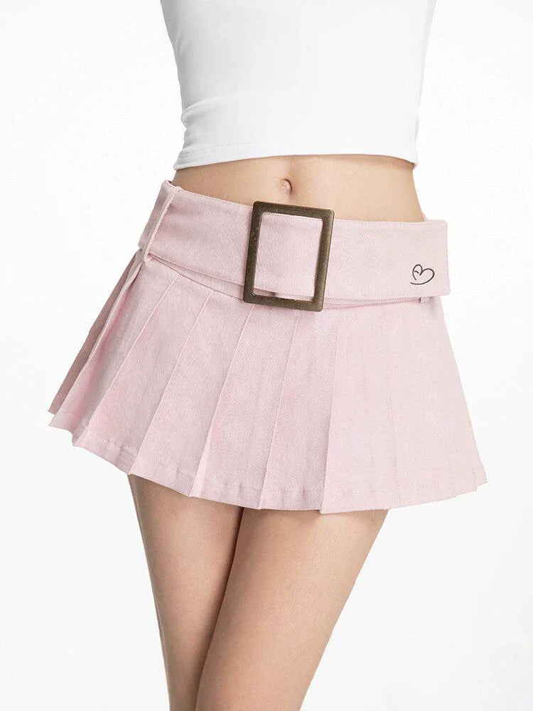 ABMY Wide Belt A Pleated Skirt