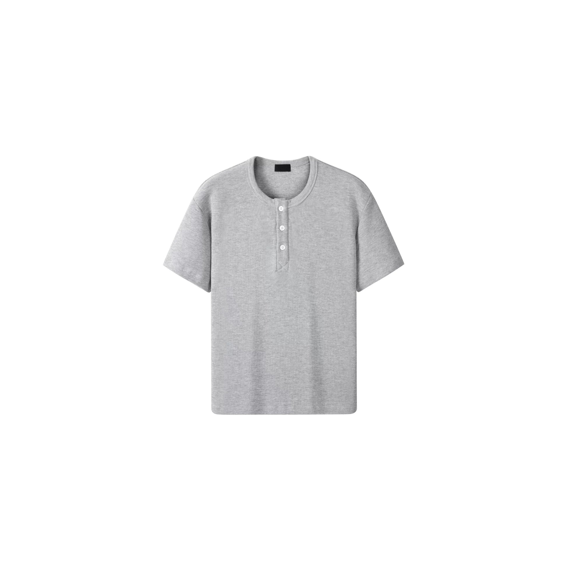 PLUS NO LOGO Waffle Henry Collar Tee