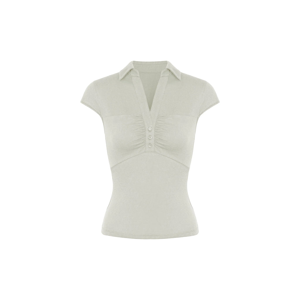 Jim Kennet Vintage Pleated Waist Shirt Knitted Top
