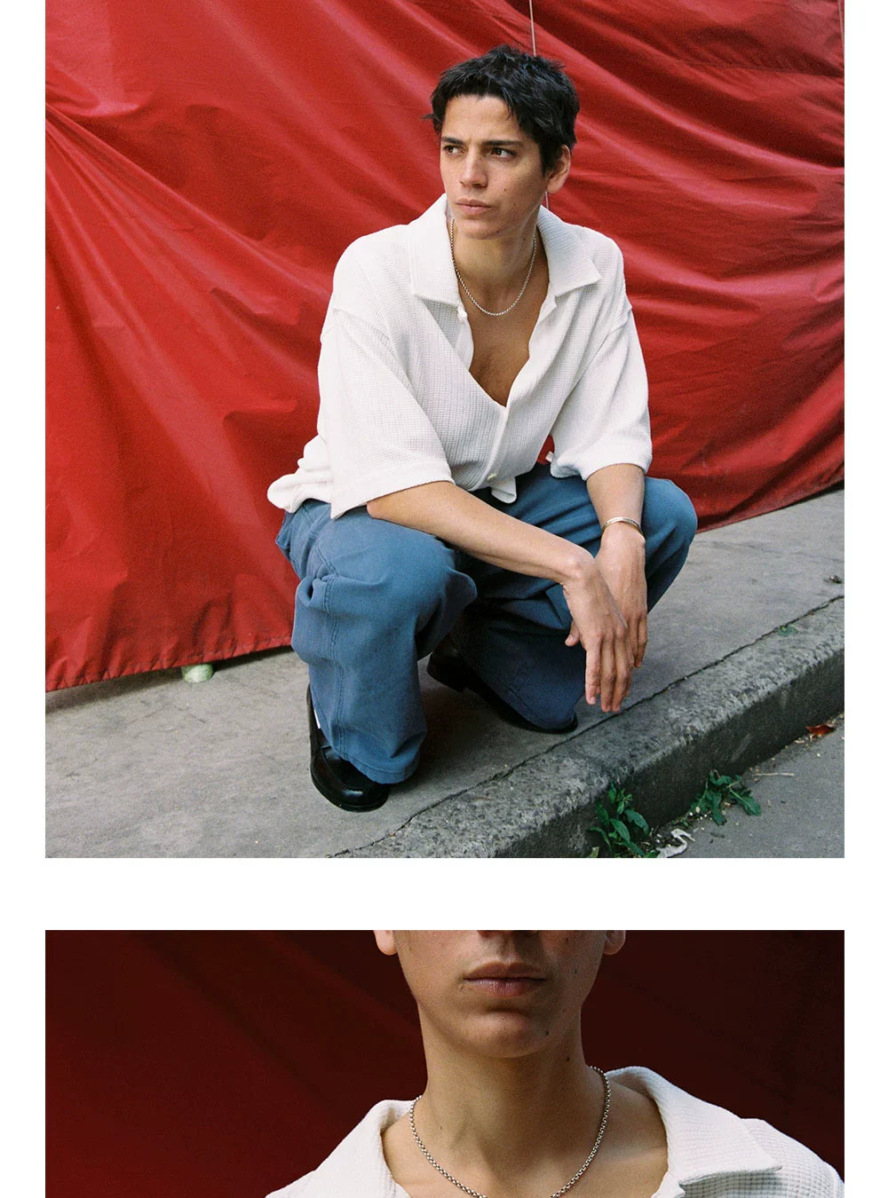 Anniehall Knitted Cardigan Checked Short Sleeve Shirt