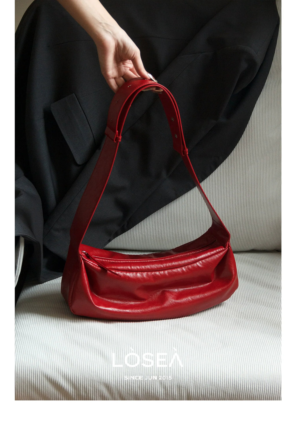 LOSEA Minimalist Retro Soft Leather Shoulder Crossbody Armpit Bag