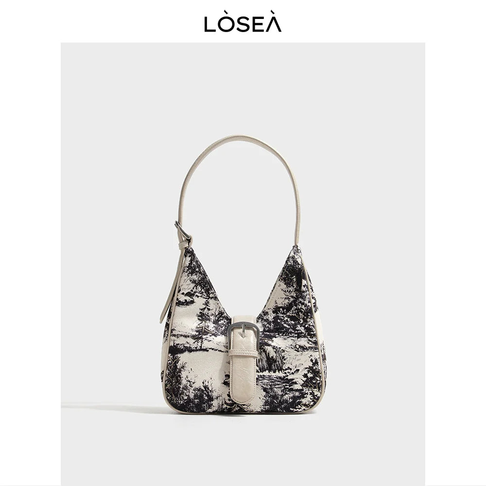 LOSEA New Chinese Ink Painting Underarm Bag