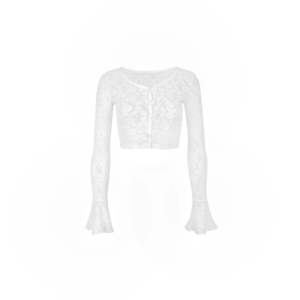 Jim Kennet Lace Stretch Jacquard Cardigan Suspender Dress Set