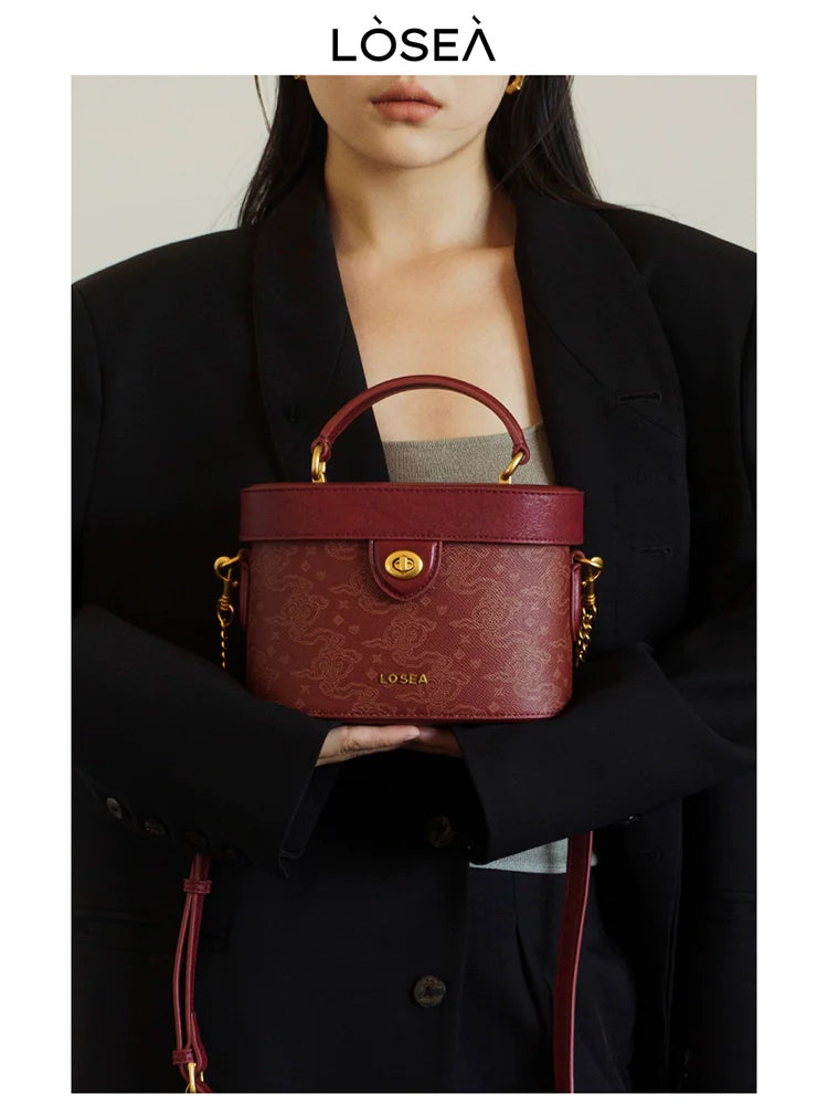 LOSEA Ruyi Moire New Chinese Box Crossbody Bag