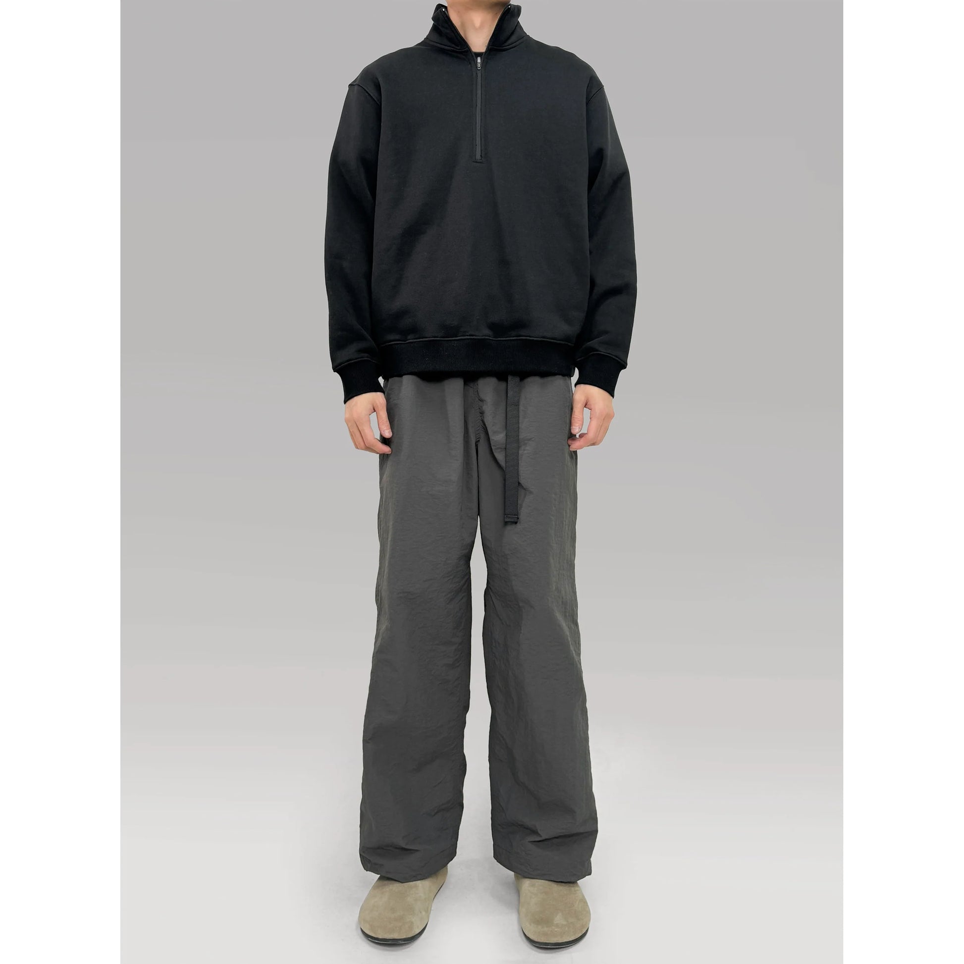 PLUS NO LOGO Half Zipper Polished Sweater