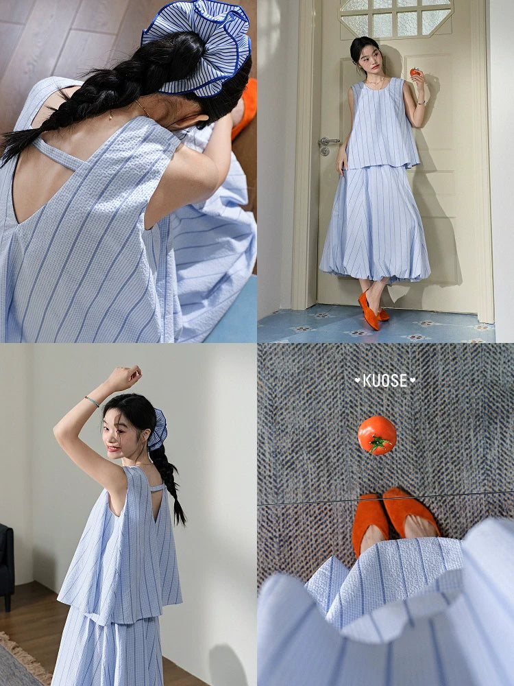 Kuose Vest Top Bud Skirt Two-piece Set