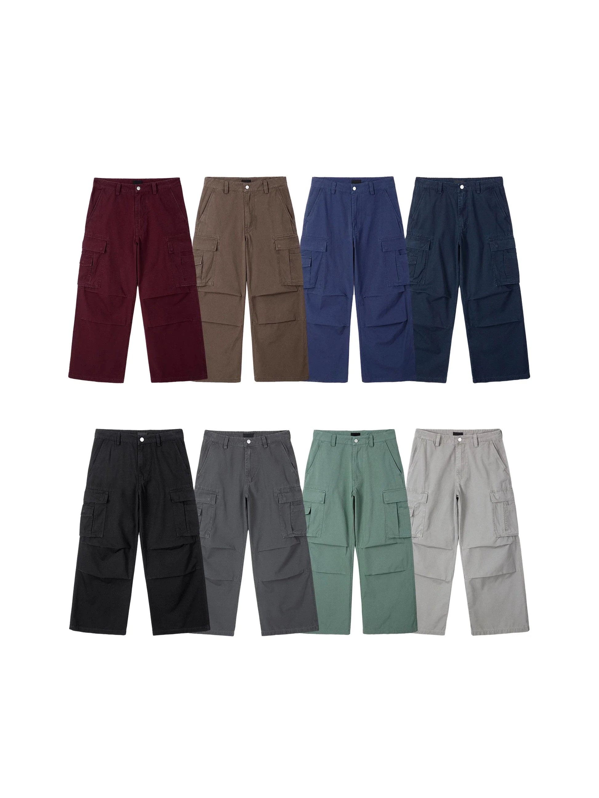 PLUS NO LOGO Washed Loose Wide-leg Cargo Pants