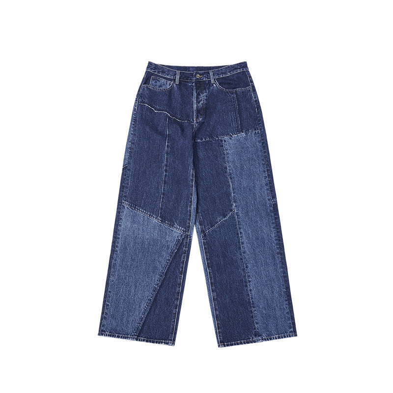 INFLATION men's wear patchwork cut digital print street cotton jeans